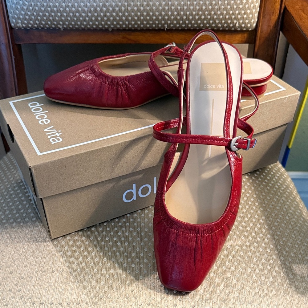 Dolce Vita Red Leather Flats